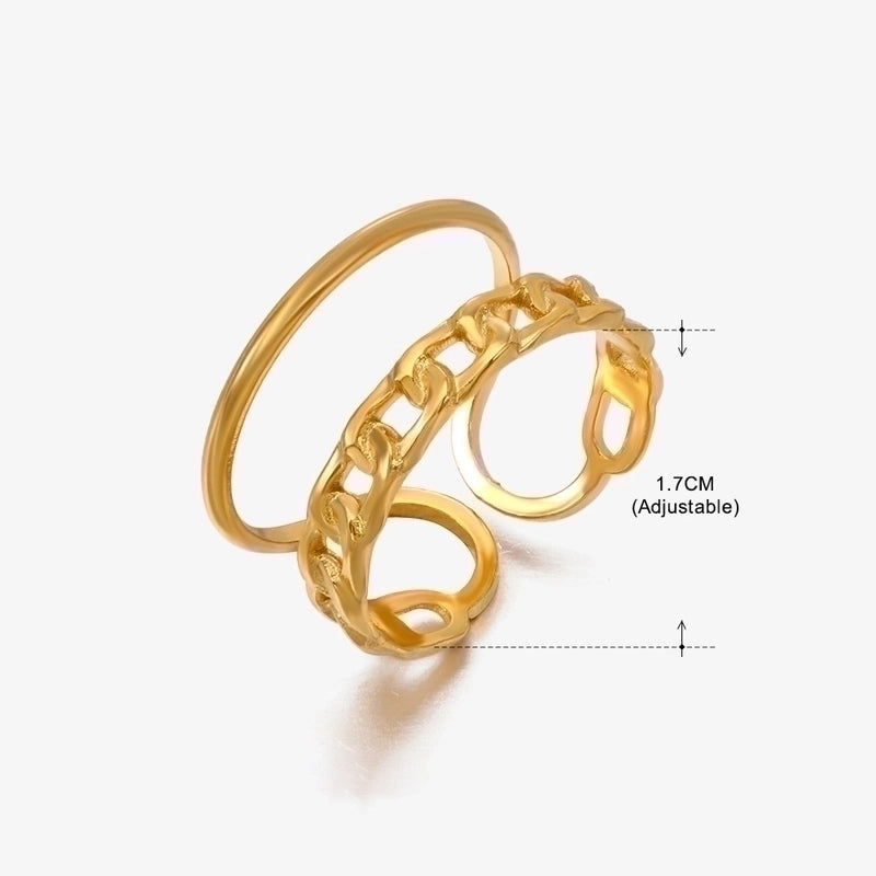 3 Pieces Basic Classic Style Geometric Leaf Stainless Steel Plating Open Rings