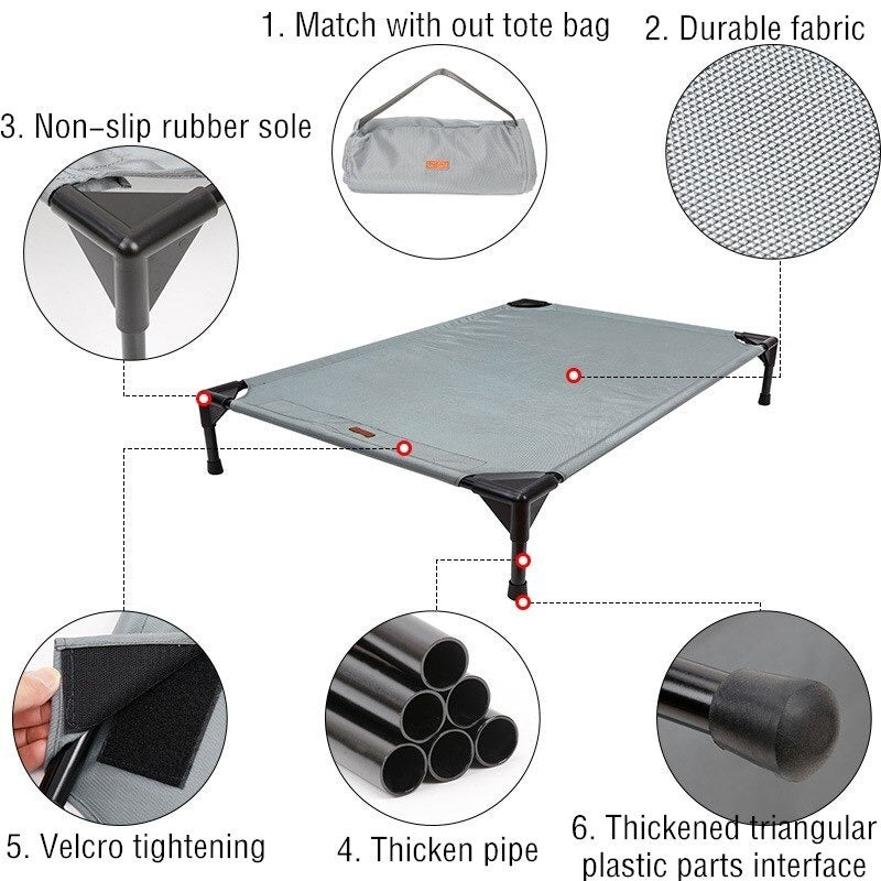 Cooling Elevated Portable Dog Bed | Raised Dog cot