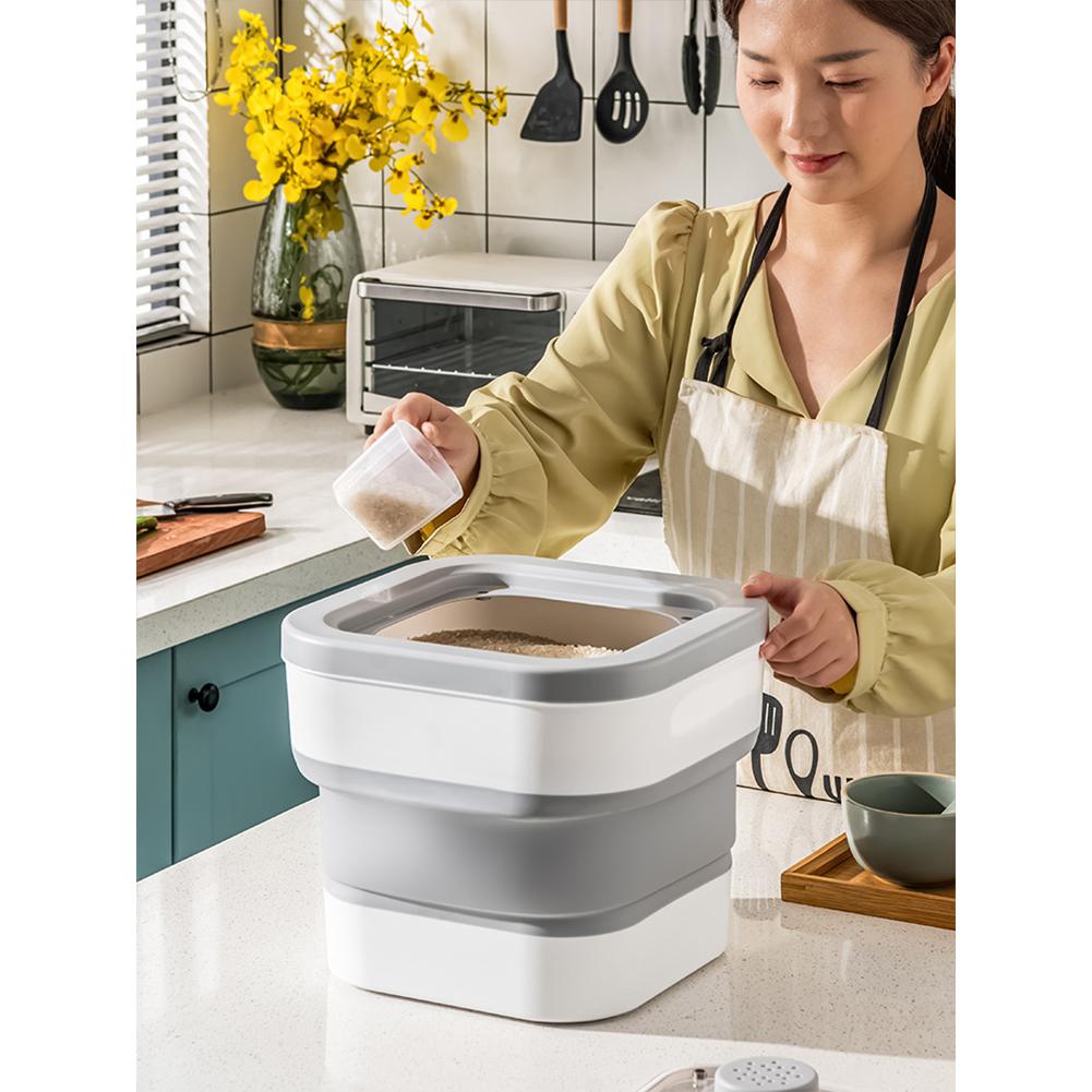 Silicone Rice Storage Box Rice Dispenser Rice Container Grain Storage Jar Kitchen Organizer