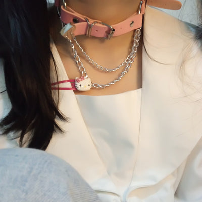 peach heart clavicle chain KF50074