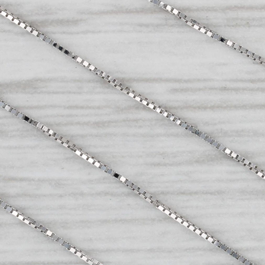 0.12ct Round Diamond Solitaire Pendant Necklace 14k White Gold 18 Box Chain