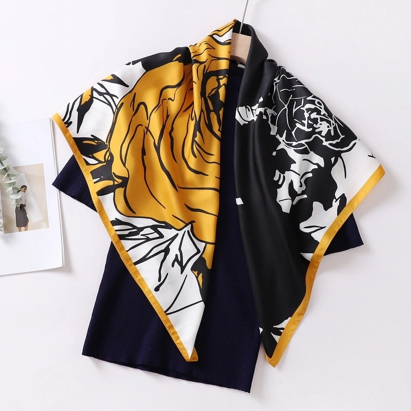 Women's Classic Style Color Block Polyester Shawl