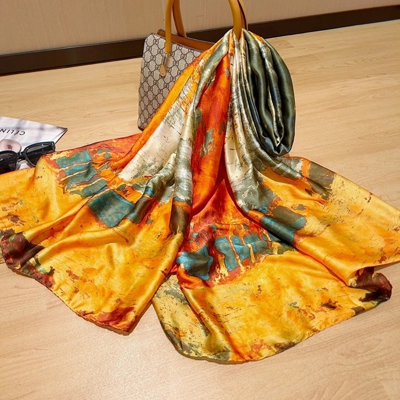 Fashion Outskirts Of Moscow Sunscreen Long Models Silk Scarves