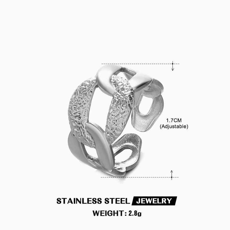 304 Stainless Steel 18K Gold Plated IG Style Plating Cross Open Rings