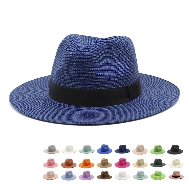 Unisex Minimalist Solid Color Flat Eaves Fedora Hat
