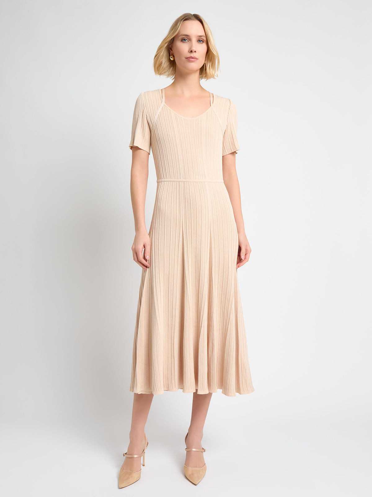 Fit & Flare Ribbed Soft Knit Maxi Dress - True Fit
