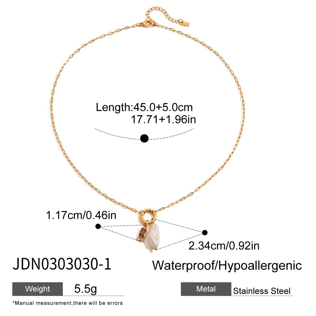 Jie Ding Twelve Birthstone Pearl Necklace Necklace Stainless Steel Clavicle Chain Accessories