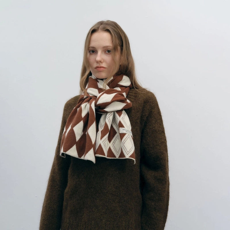 Women's Casual Vintage Style Classic Style Lingge Imitation Cashmere Acrylic Scarf