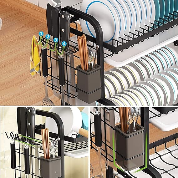 Kitchen Bowl Dish Drying Rack -2 Layer. Kitchen Dish Drying Rack