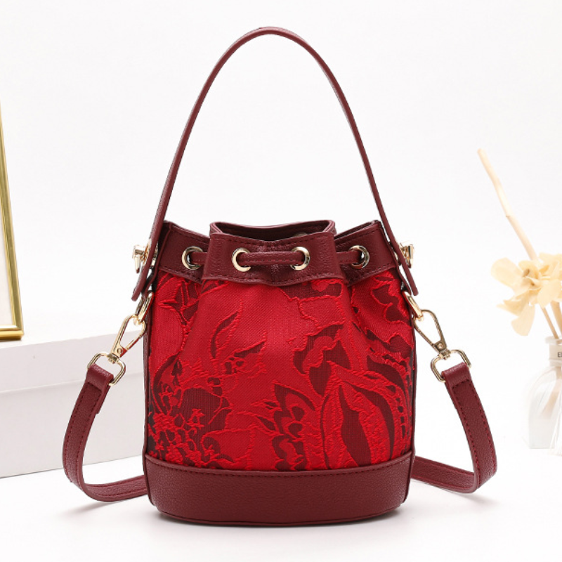 Red Wedding  Bucket Bag for Brides