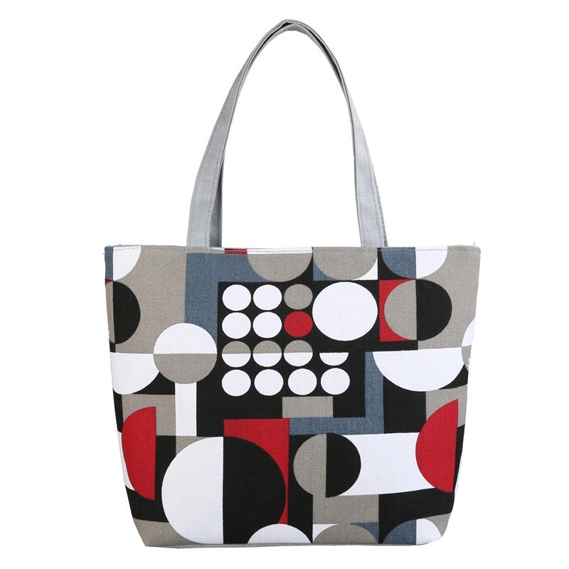 Women's Classic Style Flower Canvas Shopping Bags