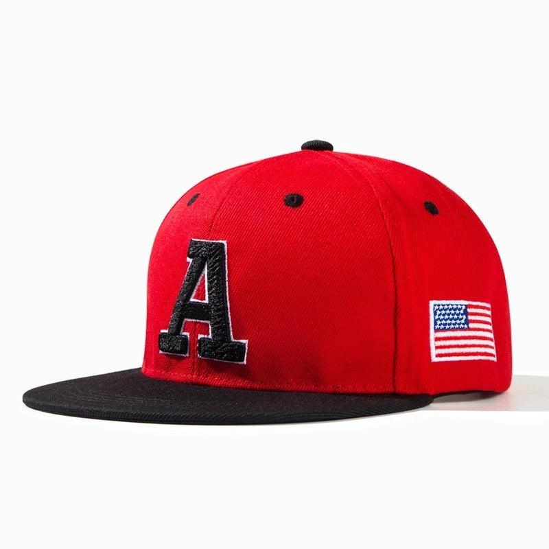 Unisex Casual Hip-Hop Streetwear National Flag Letter Flat Eaves Baseball Cap