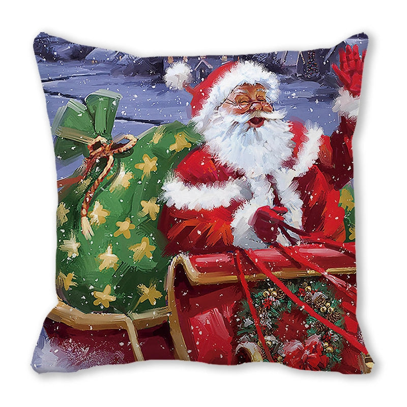Christmas Pastoral Santa Claus Chemical Fiber Pillow Cases Couch & Sofa Decor