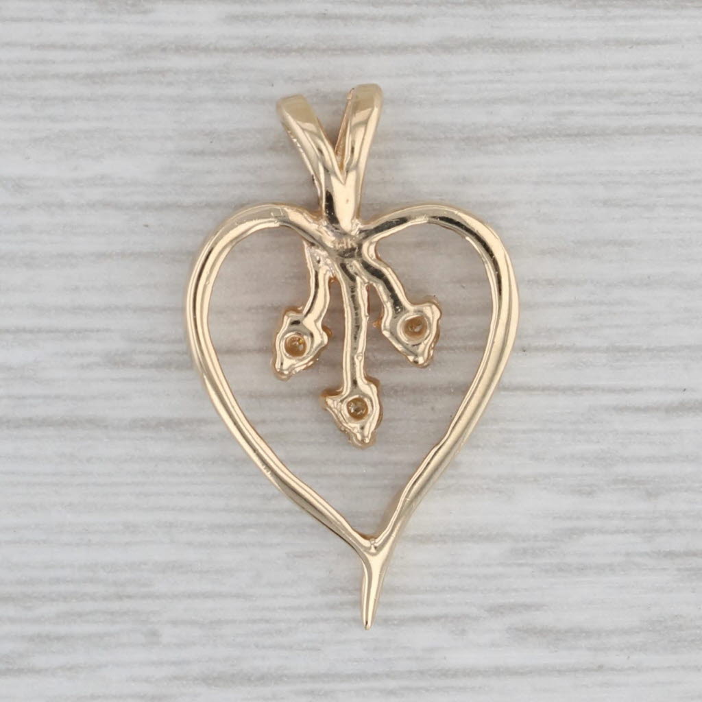 0.12ctw Diamond Spray Heart Pendant 14k Yellow Gold