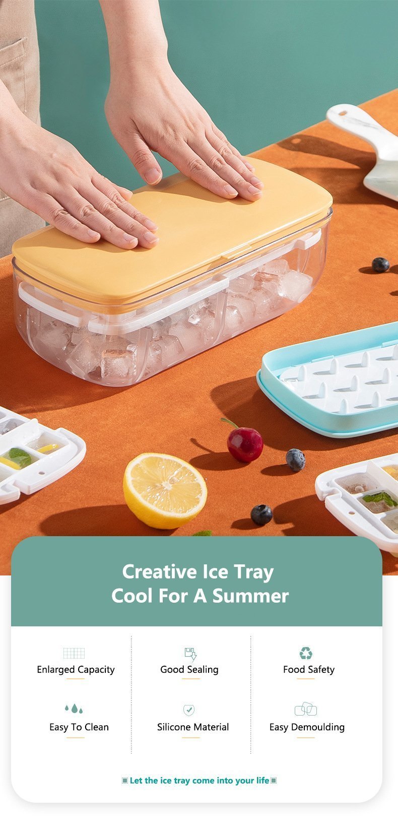 Press type Ice Cube Maker🍀summer sale🍀