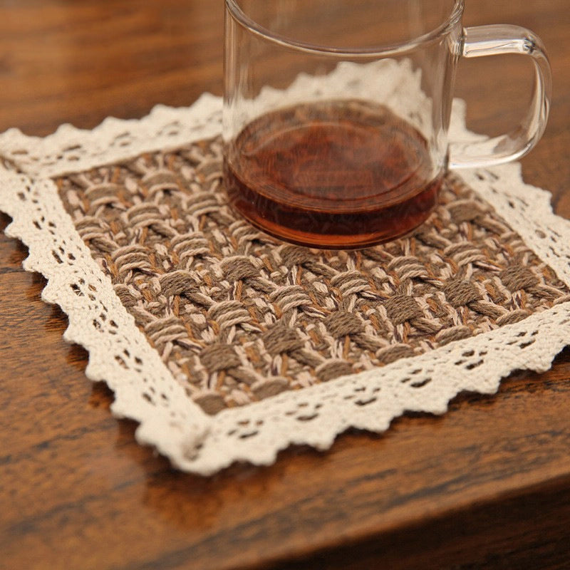 Pastoral Lattice Pure Cotton Tablecloths Artificial Decorations