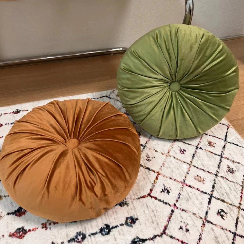 Round Pumpkin Pillow Solid Color Bay Window Pillow Homestay Model Room Pillow Living Room Sofa Cushion