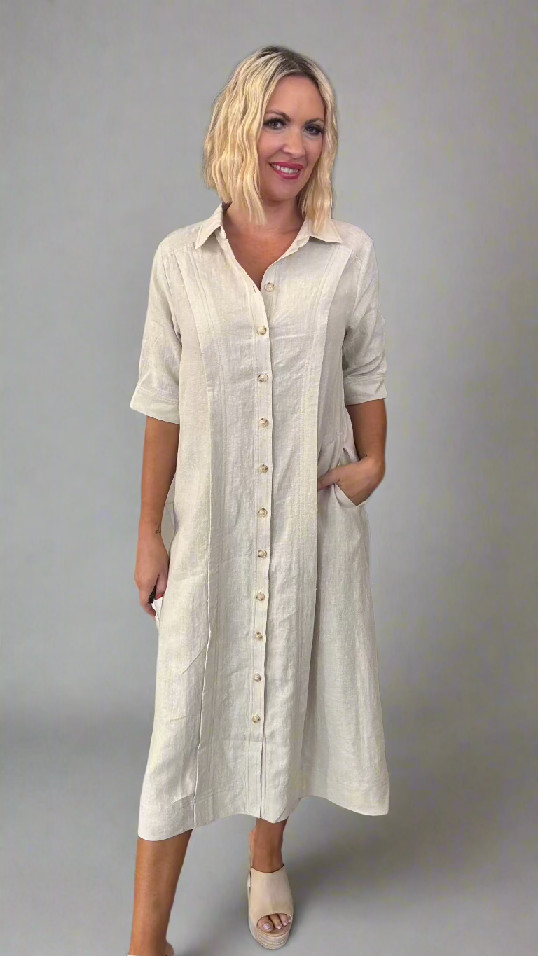 Echo Shirt Dress - Chalk