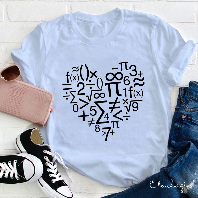 Math Heart Teacher T-Shirt