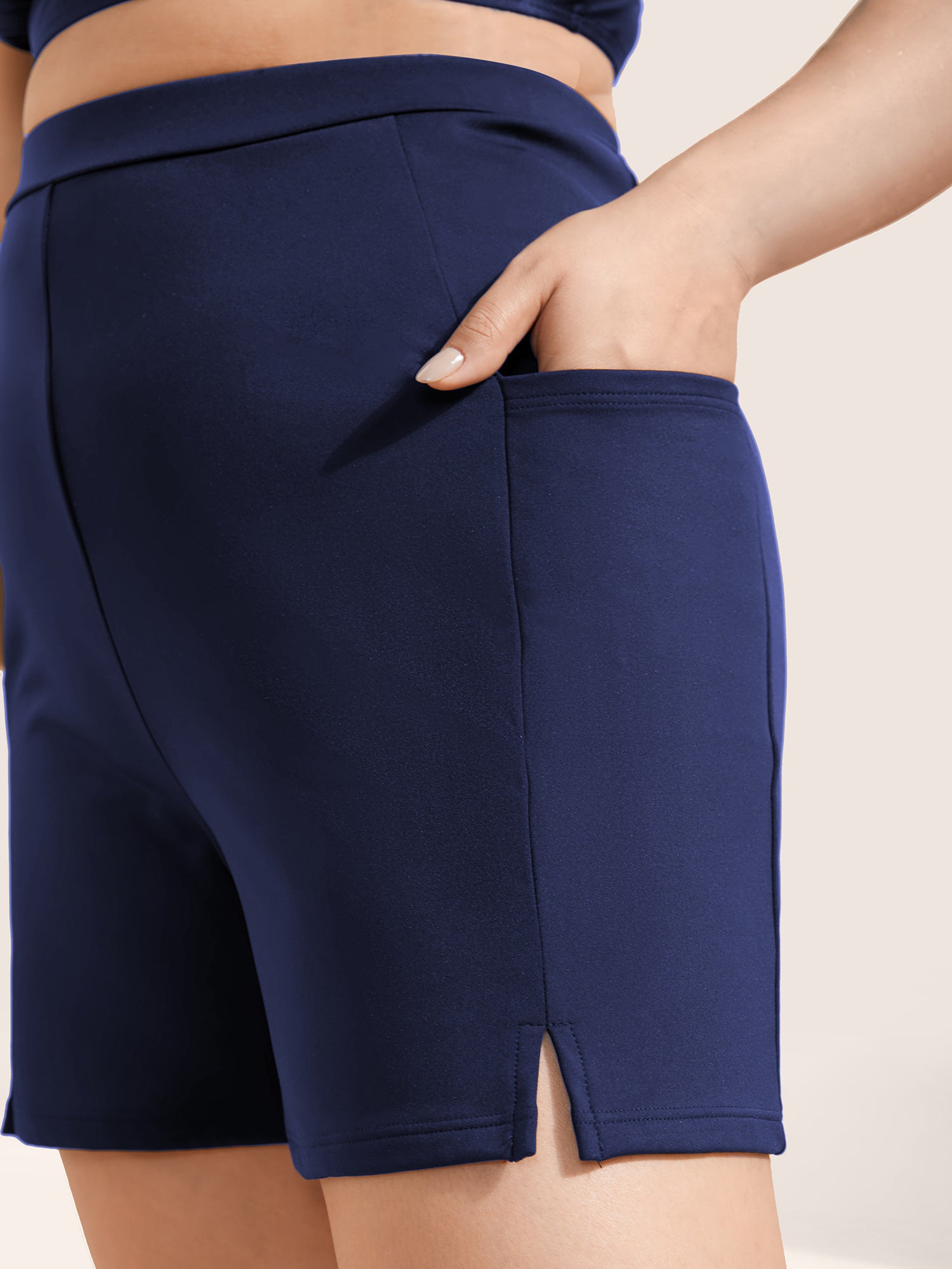 High Rise Pocket Split Side Swim Bottom
