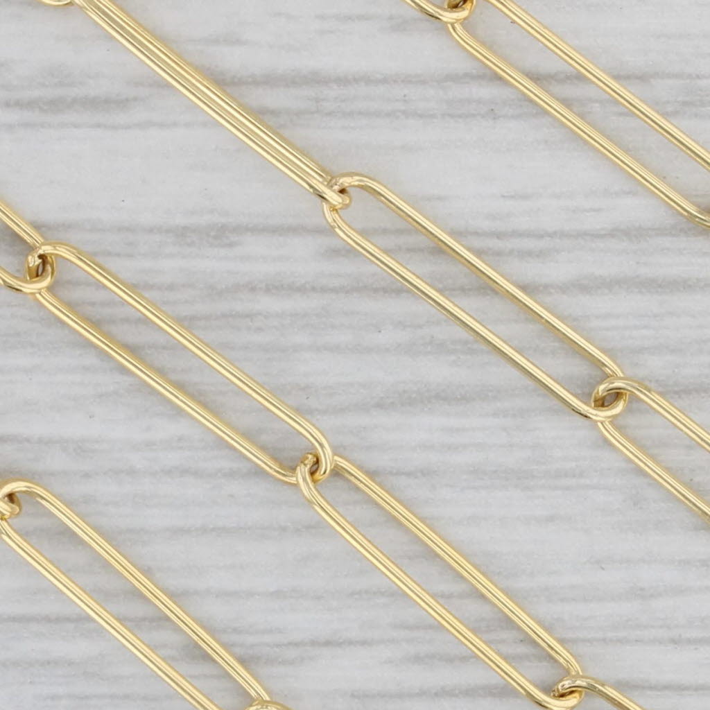 New Petite Paper Clip Chain Necklace 14k Yellow Gold 18 2.8mm