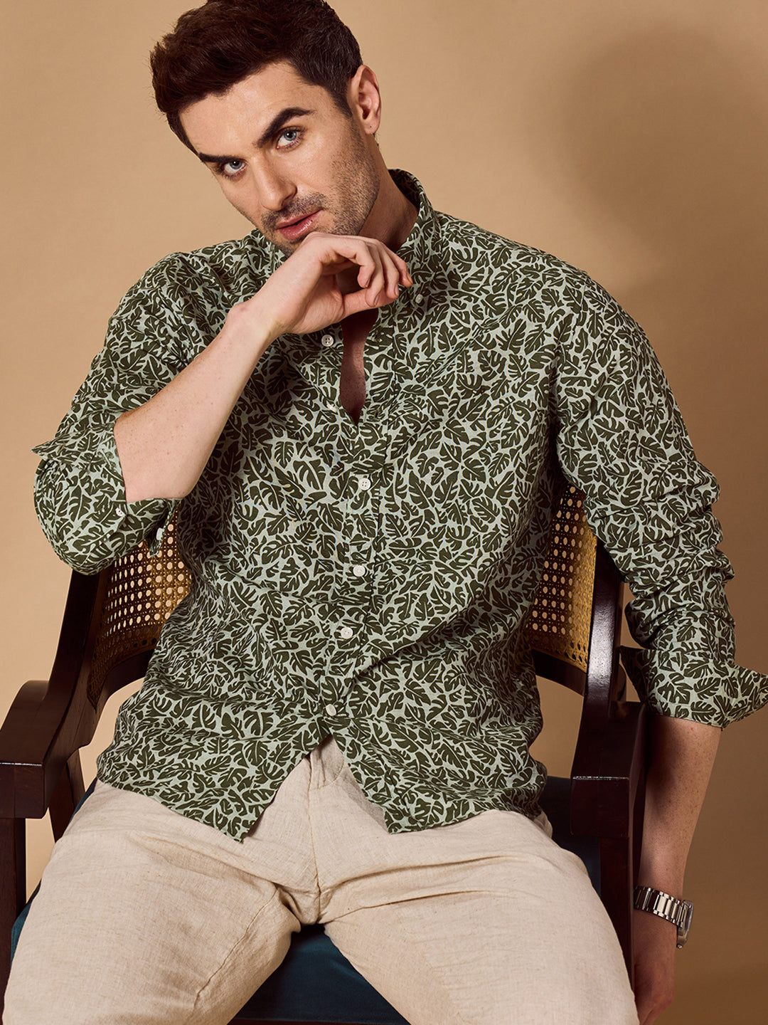 Men Green Casual Shirt (COVE)