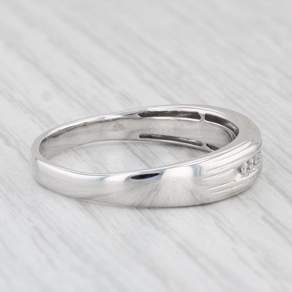 Diamond Men's Wedding Band 10k White Gold Size 12.75 Ring
