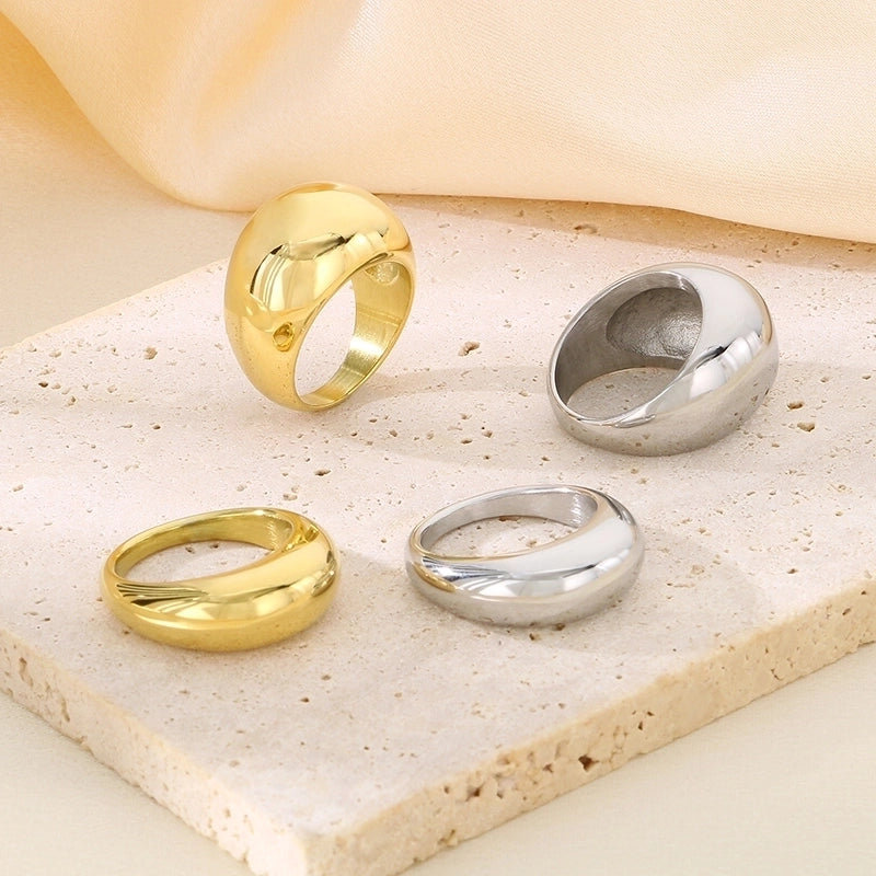 Vintage Style Geometric 304 Stainless Steel 18K Gold Plated Stainless Steel Rings
