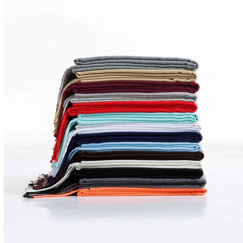 Adult Scarves Autumn And Winter New Tide Fashion Fashion Pure Color Scarf Men's Warm Cashmere Scarf