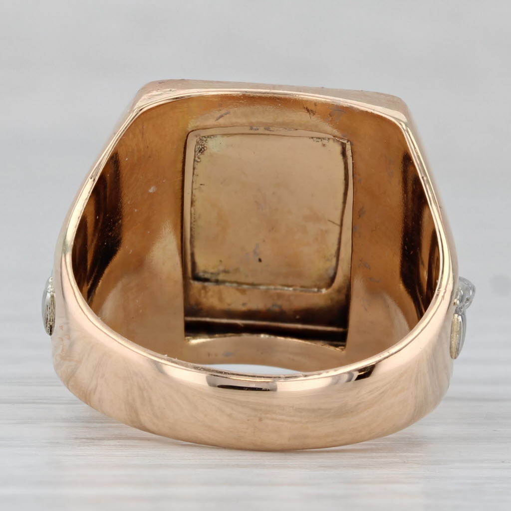 Snake Signet Ring 18k Yellow White Gold Size 9.75 Engravable