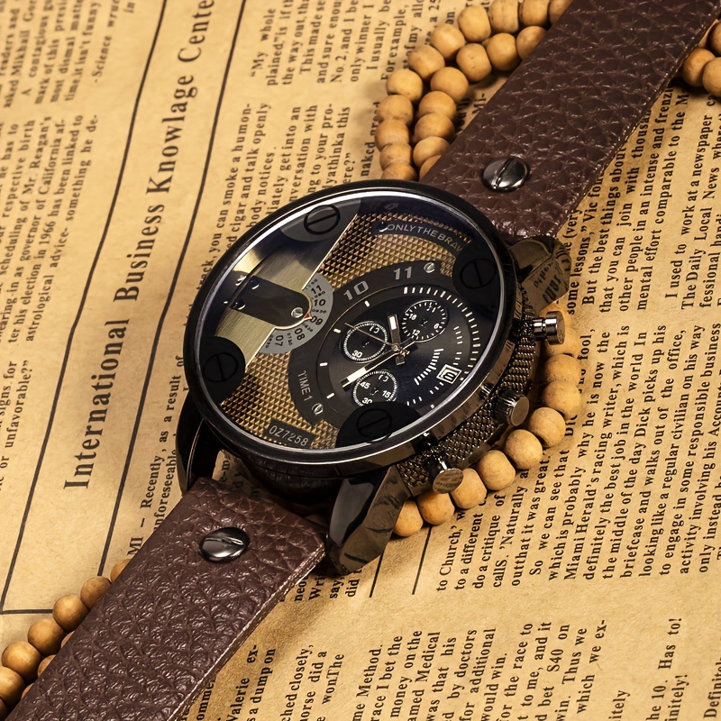 High-end Men's Watch New Fashion Simple Retro Domineering Street Style Large Dial Quartz Watch