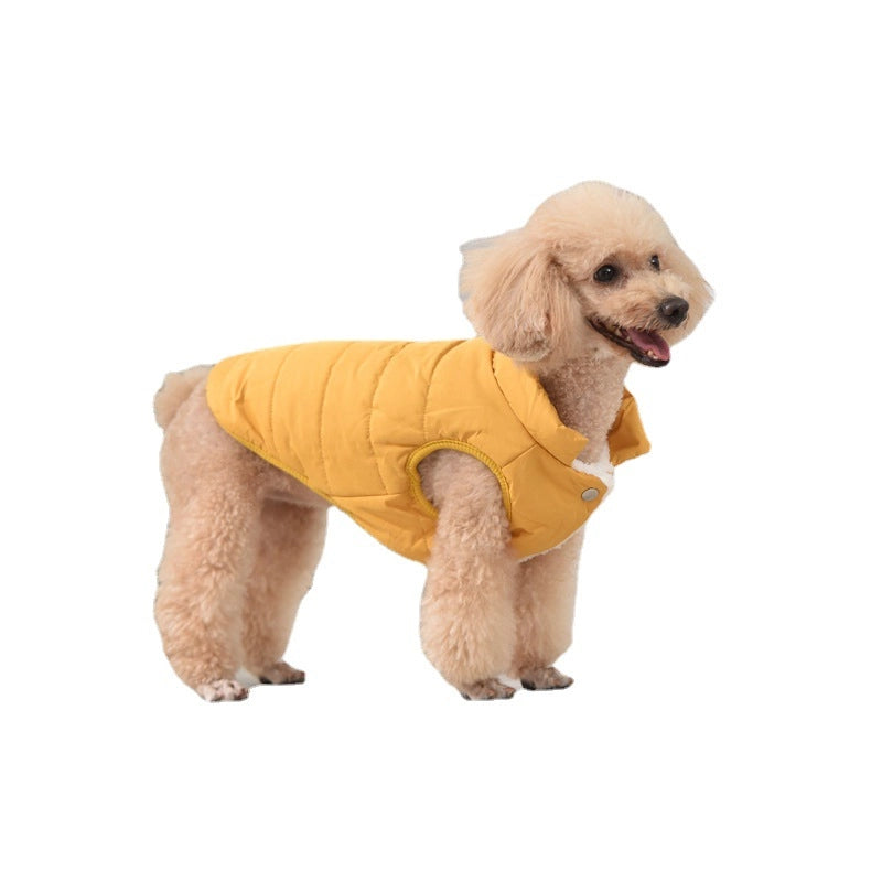Autumn And Winter Pet Clothes With Velvet Padded Cotton-padded Jacket Teddy Bear Small And Medium-sized Dog Cotton-padded Jacket Warm Waterproof Vest