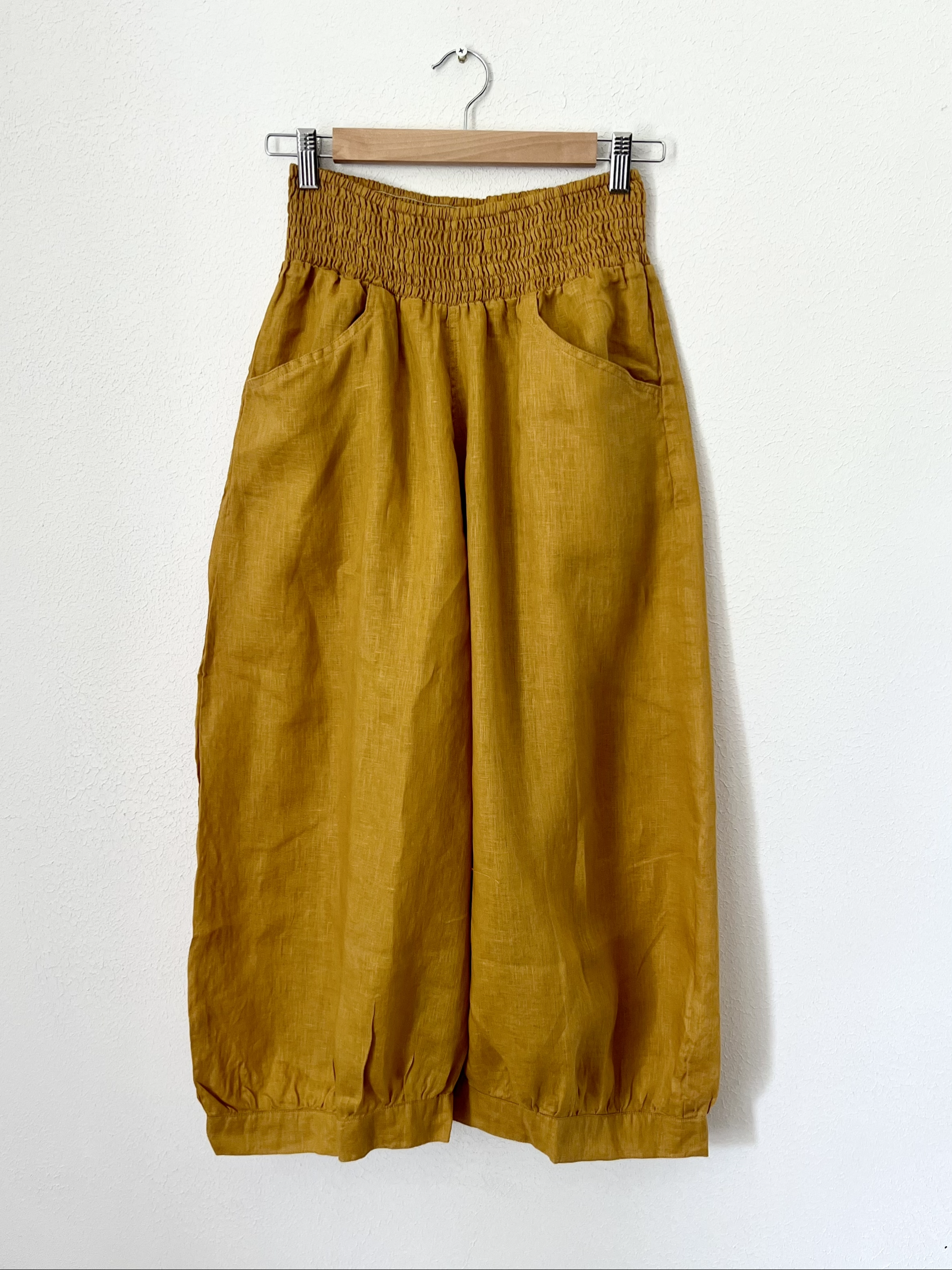 jackie pant-turmeric linen