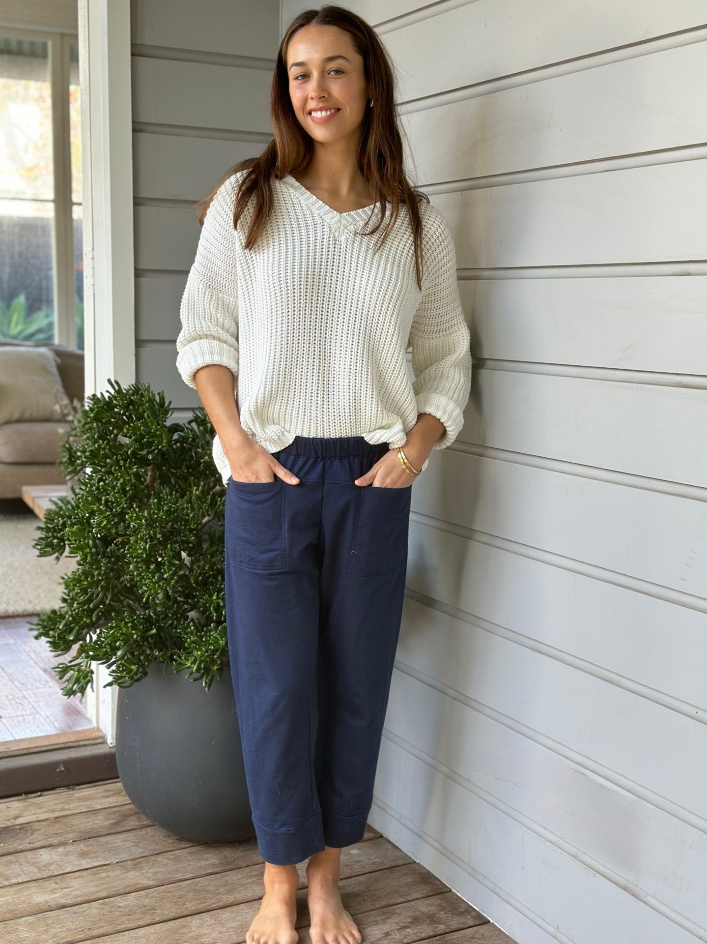 darcy capri pants-navy knit