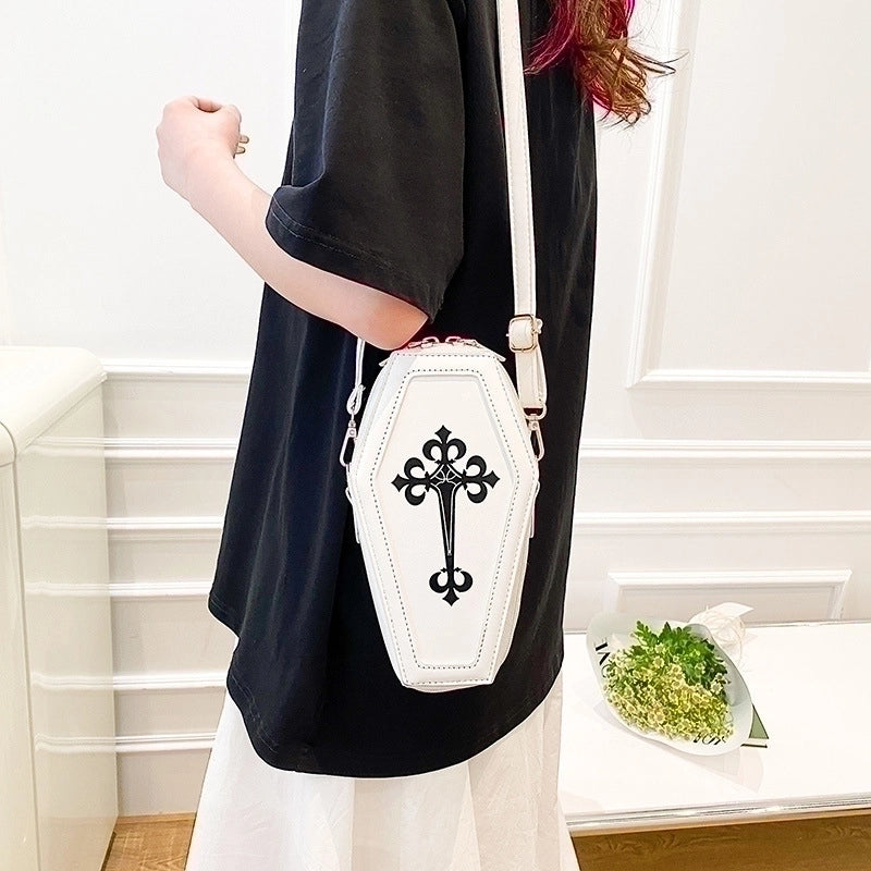 Women's Small Pu Leather Geometric Cross Ethnic Style Zipper Crossbody Bag