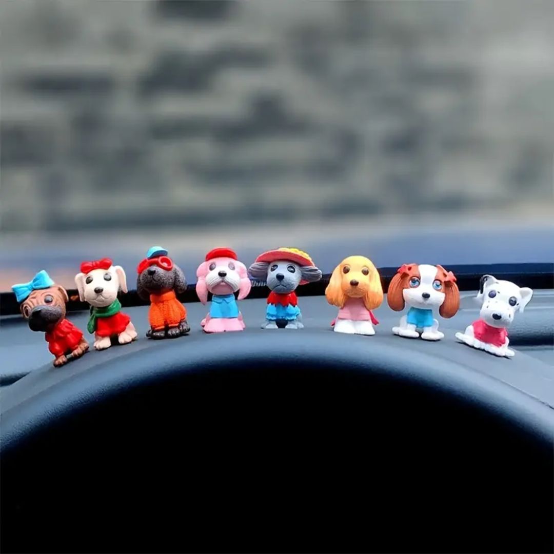 Delightful 8-Piece Dog Figurine Set