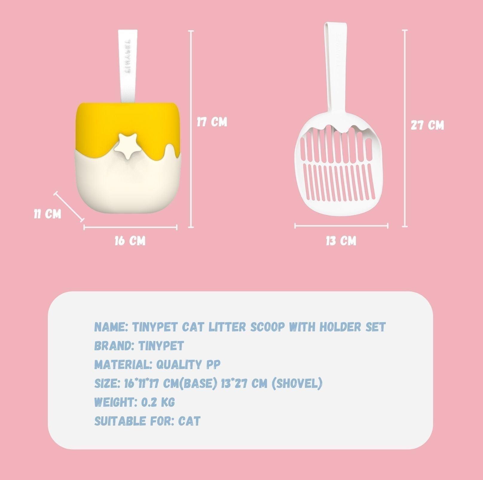 Tinypet Ice Cream Style Cat Litter Scoop Set with Holder