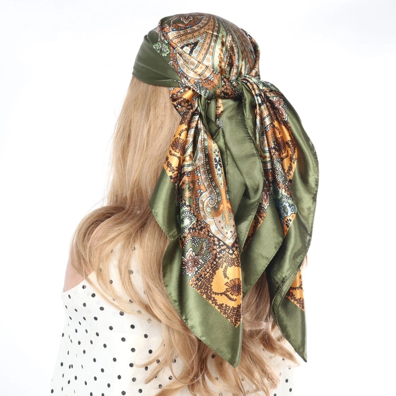 Women's Lady Modern Style Printing Polyester Printing Silk Scarf