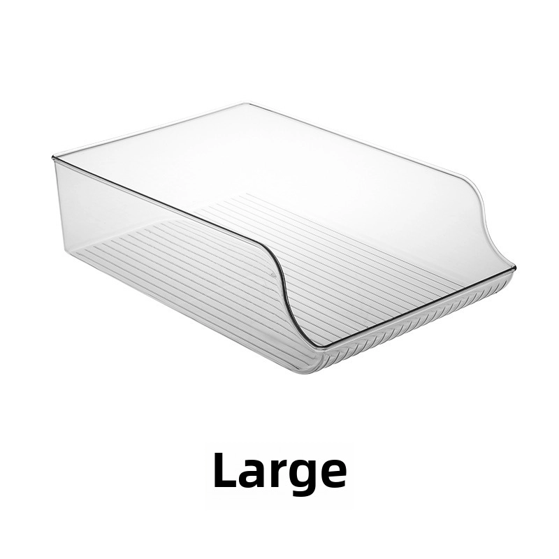 Beer Coke Refrigerator Storage Box Transparent Double Layer PET Rolling Beverage Storage Box Household Cans Storage Rack