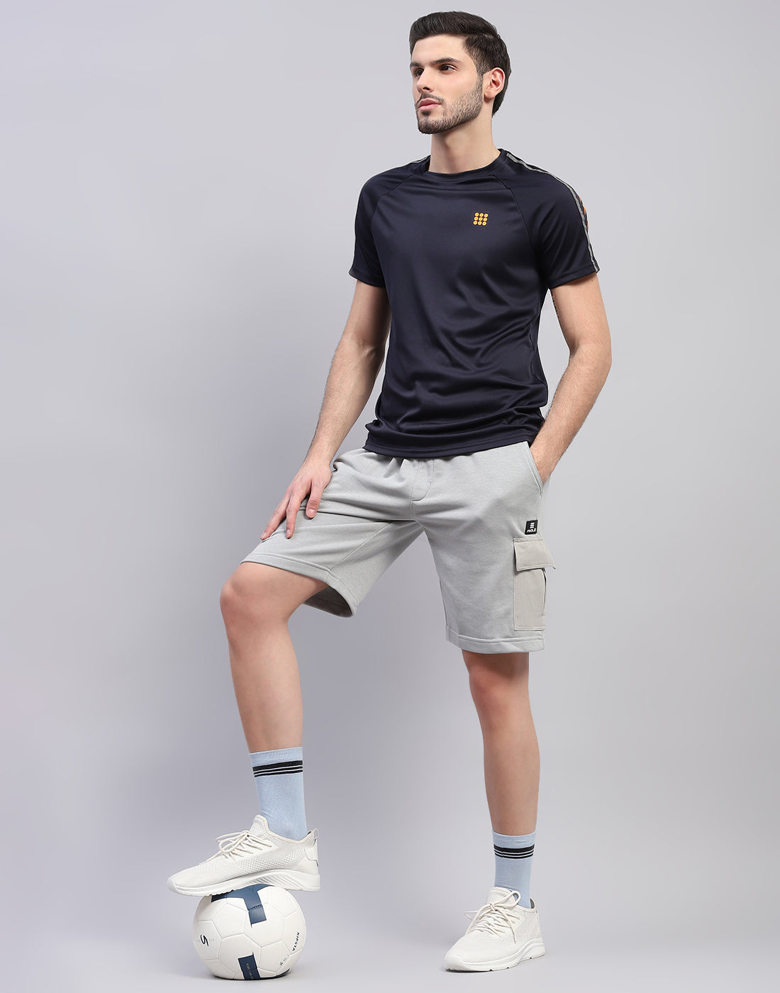 Men Grey Solid Regular Fit Short