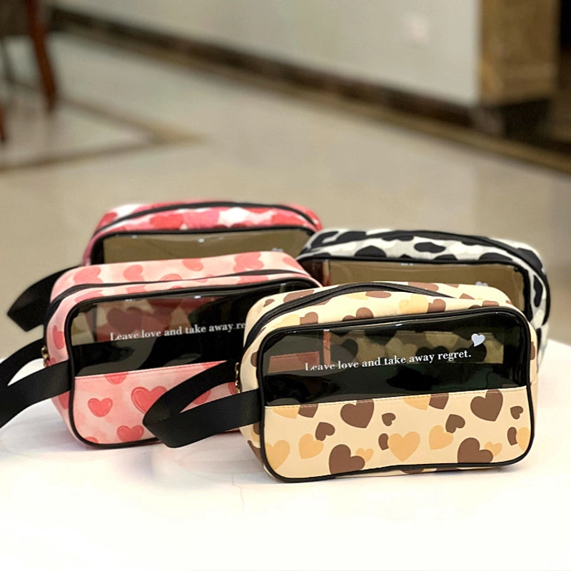 Translucent Portable Waterproof Cosmetic Bag Toiletry Bag Portable Cosmetic Bag Hand Bag For Women