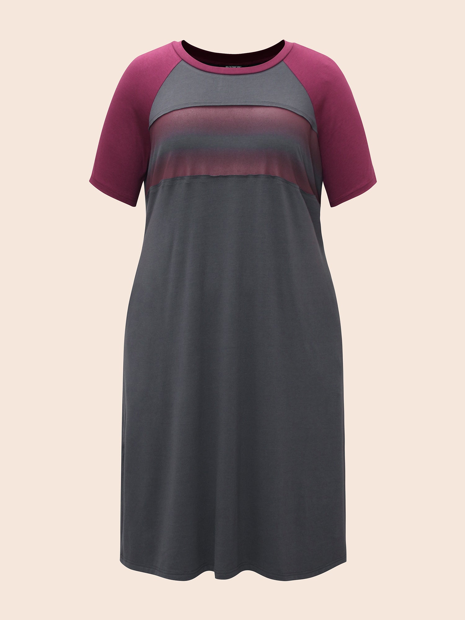 Ombre Contrast Patchwork Split Hem Dress