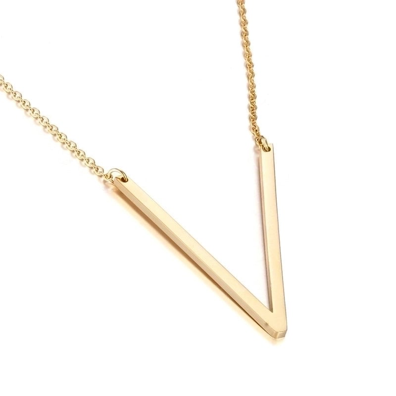 Titanium Steel 18K Gold Plated Minimalist Plating Letter Necklace