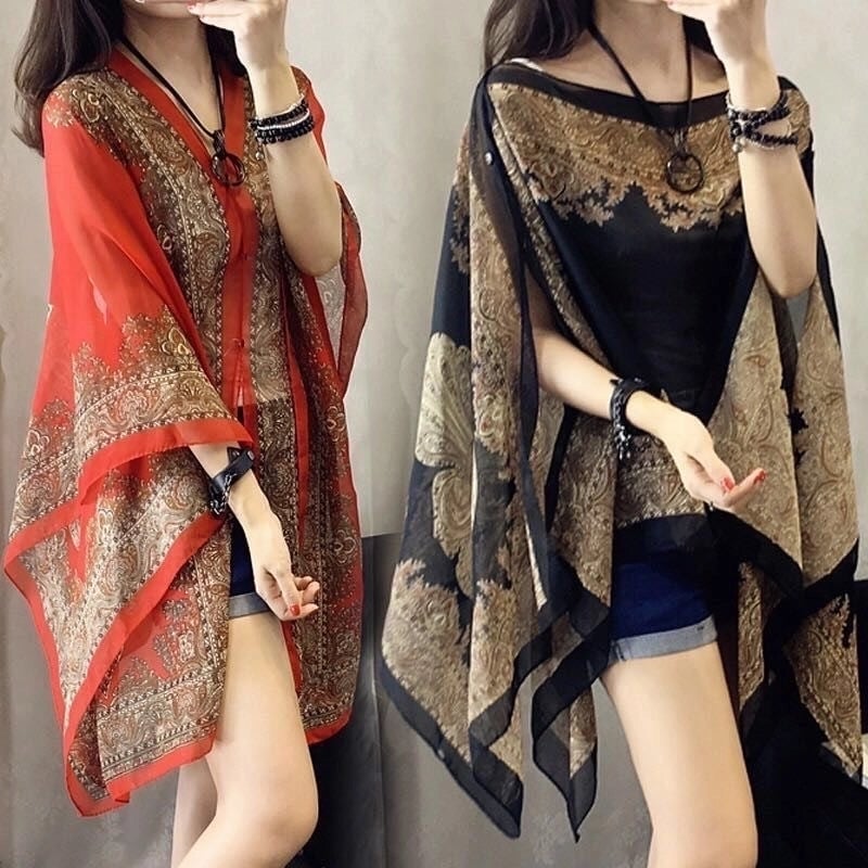 Women's Minimalist Printing Satin Silk Scarf