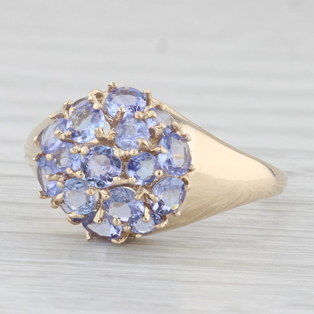 1.50ctw Tanzanite Cluster Ring 10k Yellow Gold Size 7.75