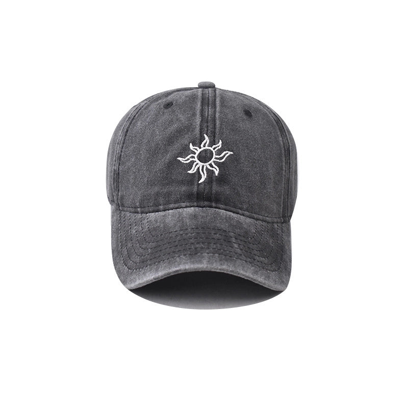 Unisex Vintage Style Sunflower Curved Eaves Baseball Cap