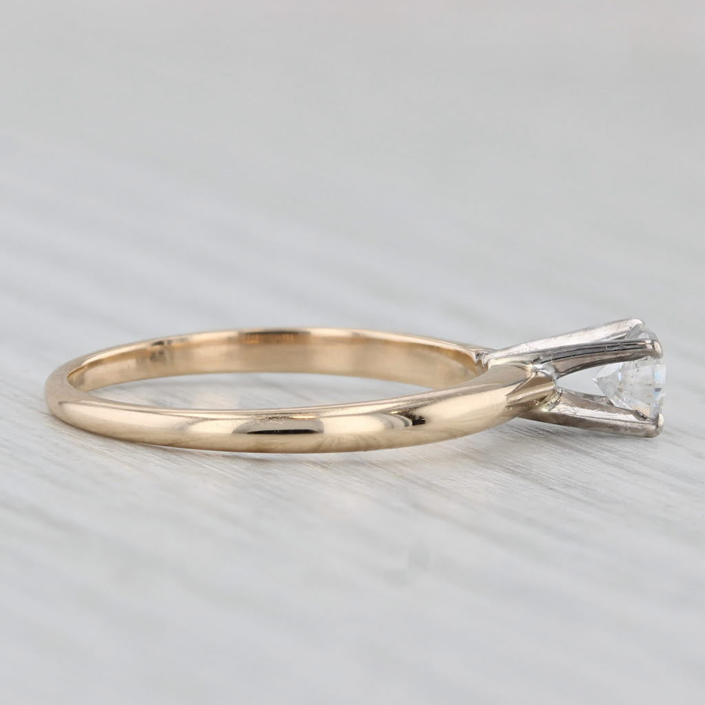 0.32ct Round Diamond Solitaire engagement Ring 14k Yellow White Gold Size 6.5