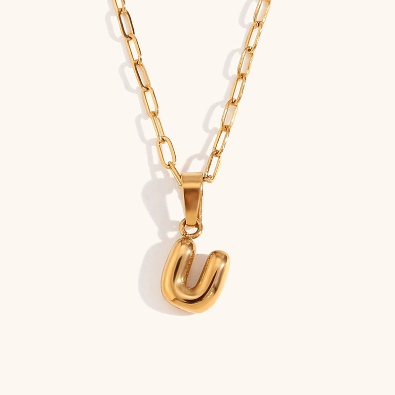 Minimalist Commute Letter Stainless Steel Titanium Steel Plating Gold Plated Pendant Necklace