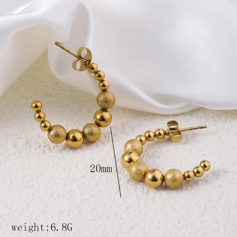 12 Pieces Minimalist Commute Geometric Heart Shape Plating Titanium Steel Drop Earrings Earrings Ear Studs