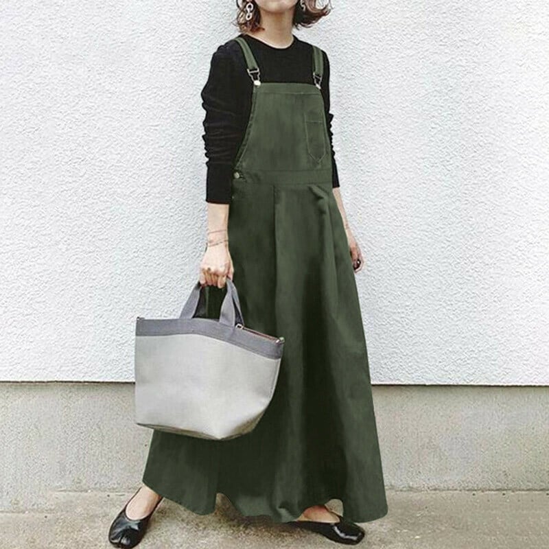 🔥🔥Casual Long Suspenders Skirt with Pocket